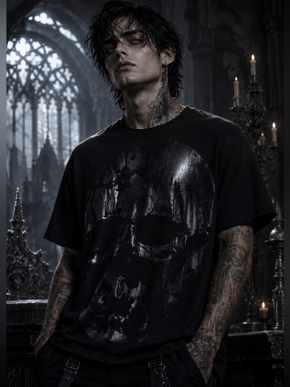 KIHILIST “HYPNOSKULL” Oversized Skull Tee – NWT – Size Small